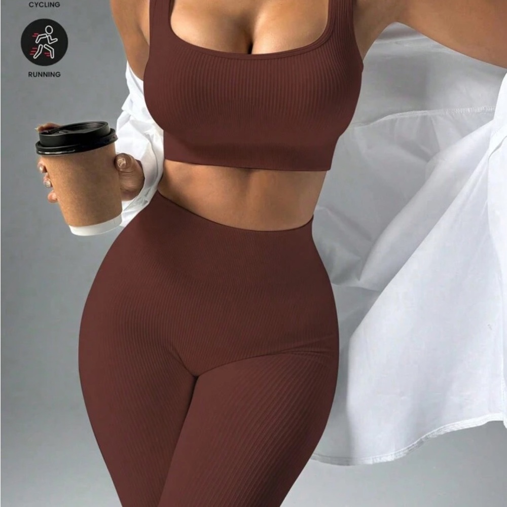 Seamless Brown Workout Set